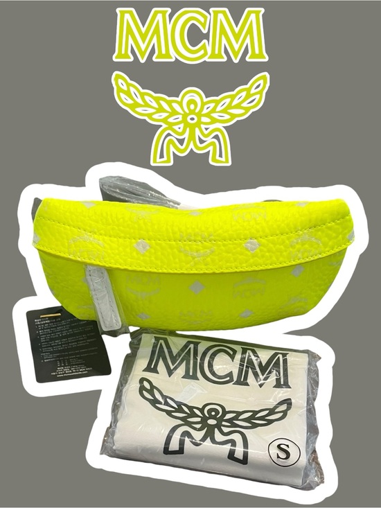 MCM Handbags - NWT MCM Visetos Vanity Neon Yellow Purse RARE Crossbody / Belt Bag
